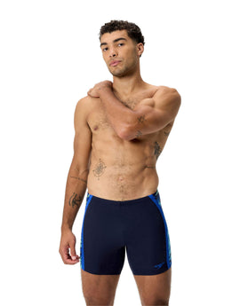 Speedo - Hyperboom Splice Mid Swim Jammer - Navy/Blue - Model Front