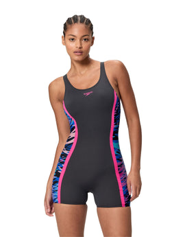 Speedo - Hyperboom Splice Muscleback Legsuit - Black/Pink - Model Front