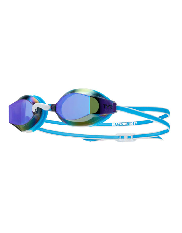 TYR - Junior Black Ops 140 EV Racing Goggles - Mirrored Lens - Blue/White