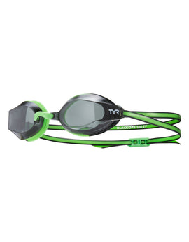 TYR Junior Black Ops 140 EV Racing Goggles - Smoke Lens - Smoke/Green