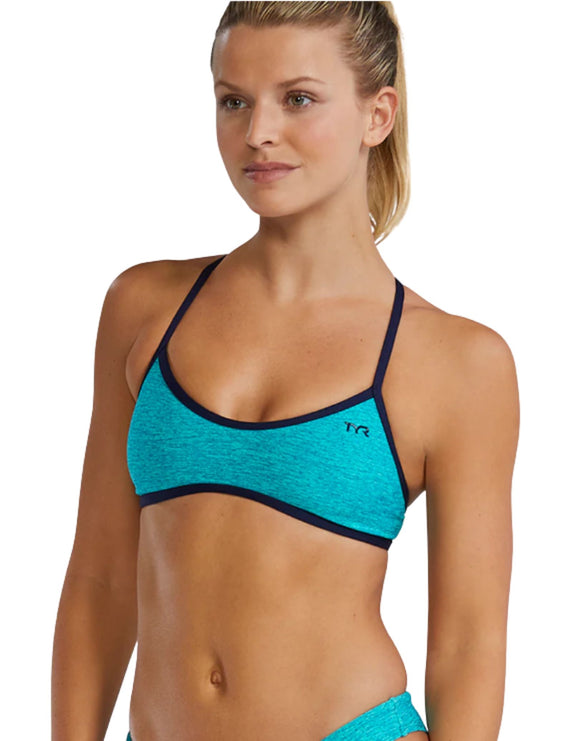 TYR - Lapped Durafast Elite Trinity Top - Teal - Model Front