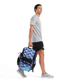 Arena Limited Edition One Go Allover 45L Backpack - Pieces - Product with Model Carrying