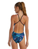 TYR - Marmaris Durafast Elite Cutout Swimsuit - Blue/Pink - Model Front