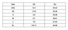 Maru - Training Fins - Purple/Blue - Size Guide