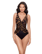 Miraclesuit - Raya De Safari Charmer Swimsuit - Black/Brown - Model Front