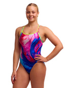 Funkita - Muscle Mad Diamond Back Swimsuit - Multi - Model Front/Side