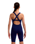 Funkita - Girls Muscle Mad Fast Training One Piece Legsuit - Multi/Navy - Model Back