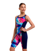 Funkita - Girls Muscle Mad Fast Training One Piece Legsuit - Multi/Navy - Model Front/Side