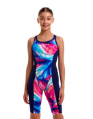 Funkita - Girls Muscle Mad Fast Training One Piece Legsuit - Multi/Navy - Model Front with Pose