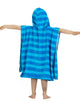 Zoggs - Nautical Stripes Kids Poncho Hooded Towel Robes - Blue - 3-5 Years Old - Model Front