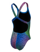 Nike - Girls Hydrastrong Multi Print Fastback Swimsuit - Cool Multi - Product Back
