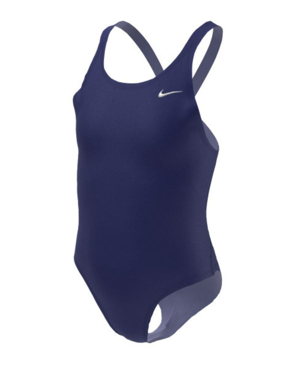 Nike - Girls Hydrastrong Performance Fastback Swimsuit - Navy - Product Front/Side