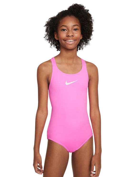 Nike - Girls - Racerback Swimsuit - Pink Spell - product Front Model - Simply Swim