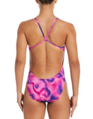 Nike - Hydrastrong Digital Haze Cutout Swimsuit - Fierce Pink - Model Back