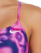 Nike - Hydrastrong Digital Haze Cutout Swimsuit - Fierce Pink - Logo
