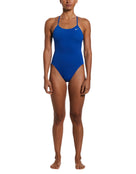 Nike - Lace Up Tie Back Swimsuit - Game Royal - Model Front Full Body