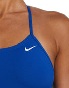 Nike - Lace Up Tie Back Swimsuit - Game Royal - Logo