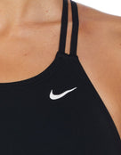 Nike - Womens Hydrastrong Solid Spiderback Swimsuit - Black - Logo