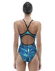 TYR - Olea Durafast Elite Diamondfit Swimsuit - Blue/Green - Model Front