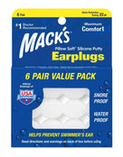 Mack's - Pillow Soft Silicone Puffy Earplugs - 6 Pairs - Clear