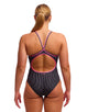 Funkita - Pin Stripe Diamond Secure Back (Period Proof) Swimsuit - Black/Pink - Model Front