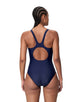Speedo - Placement  Muscleback Swimsuit - Navy/Light Blue - Model Front