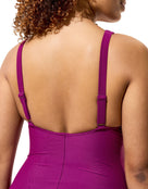 Speedo - Quantum Contour Swimsuit - Dark Pink/Pink - Model Back Close Up