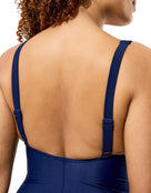 Speedo - Quantum Contour Swimsuit - Navy/Purple - Model Back Close Up