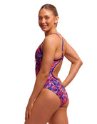 Funkita - Ruff Stuff Diamond Secure Back (Period Proof) Swimsuit - Coral/Blue - Model Side/Back