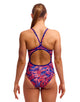 Funkita - Ruff Stuff Diamond Secure Back (Period Proof) Swimsuit - Coral/Blue - Model Front