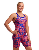 Funkita - Ruff Stuff Fast Training One Piece Legsuit - Coral/Blue - Model Front/Side