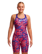 Funkita - Ruff Stuff Fast Training One Piece Legsuit - Coral/Blue - Model Front