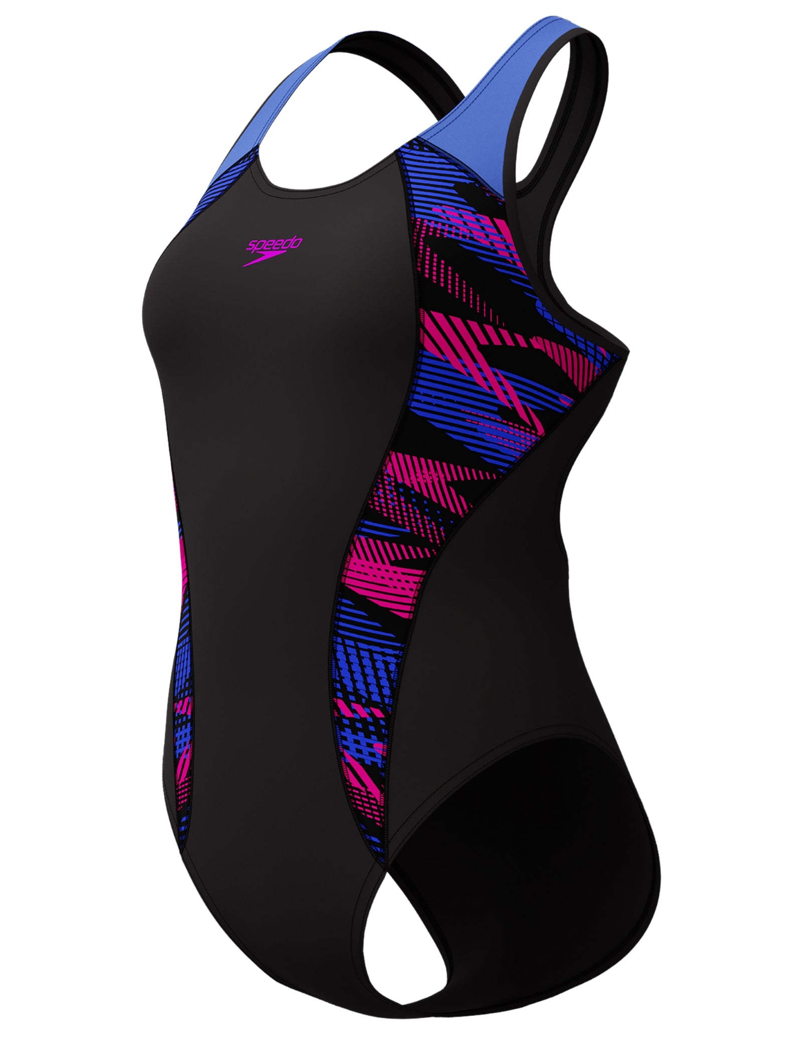 Speedo Back Types Speedo Placement Laneback Swimsuit - Black/Blue | Simply Swim | Simply ...