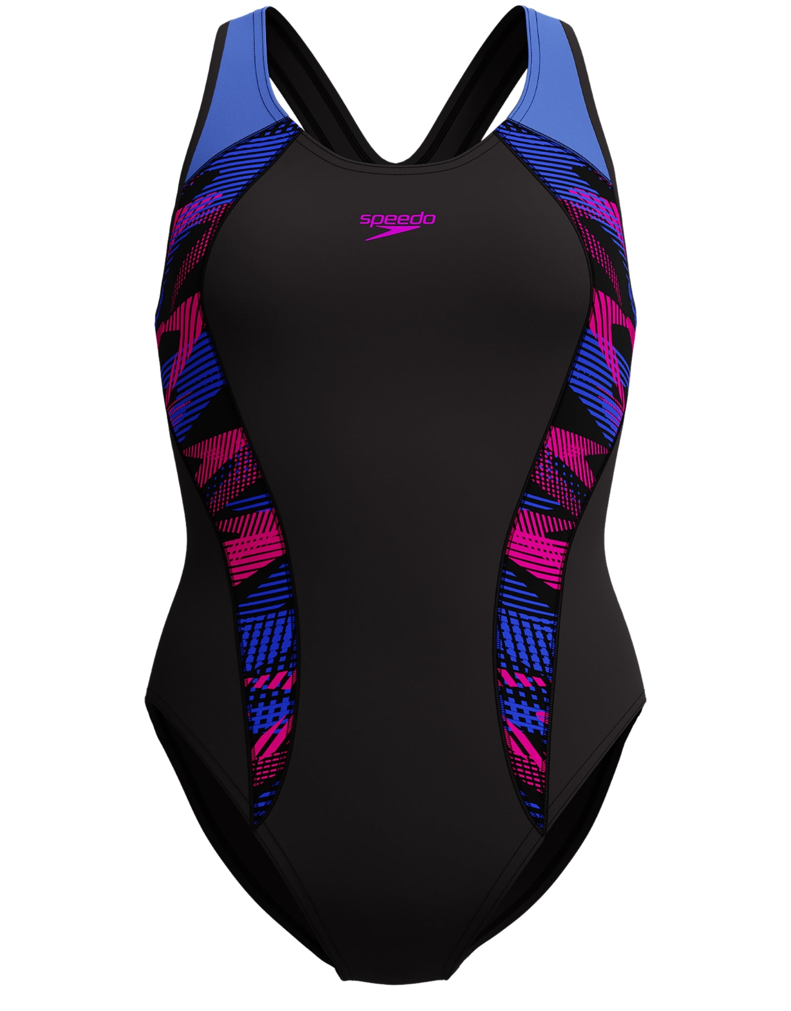 Speedo Back Types Speedo Placement Laneback Swimsuit - Black/Blue | Simply Swim | Simply ...