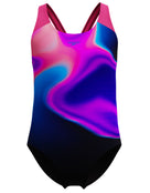 SP-8002625002-Girls_Printed_Splashback_Swimsuit_-_Dark_Pink_Black_front