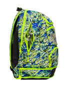 Funky Trunks - Scaled Back Elite Squad 36L Backpack - Green/Blue - Product Side with Pocket Opened