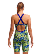 Funkita - Scaled Back Fast Training One Piece Legsuit - Green/Blue - Model Back