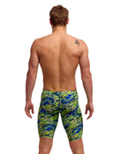 Funky Trunks - Scaled Back Swim Fast Training Jammer - Green/Blue - Model Back