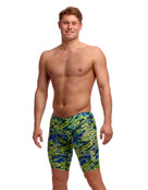 Funky Trunks - Scaled Back Swim Fast Training Jammer - Green/Blue - Model Front