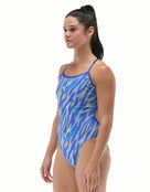 TYR - Serika Durafast Elite Trinityfit Swimsuit - Royal/Lime - Model Side