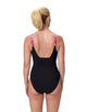 Speedo - Shaping Contour Eclipse Printed Swimsuit - Black/Pink - Model Front