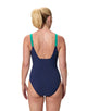 Speedo - Shaping Contour Eclipse Solid Swimsuit - Teal/Navy - Model Front
