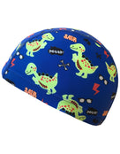 Simply-Swim-Fabric-Junior-Caps-Dinosaurs-Midnight-Blue