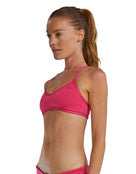 TYR - Solid Durafast Elite Trinity Top - Fuchsia Pink - Model Front/Side