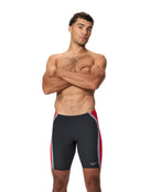 Speedo - Solid Splice Swim Jammer - Black/Red - Model Front