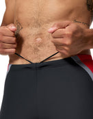 Speedo - Solid Splice Swim Jammer - Black/Red - Model Front Close Up