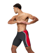 Speedo - Solid Splice Swim Jammer - Black/Red - Model Side