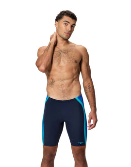 Speedo - Solid Splice Swim Jammer - Navy/Blue - Model Front