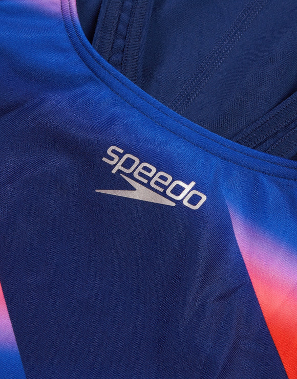 Speedo Allover Digital Recordbreaker Swimsuit - Blue/Red | Simply Swim ...