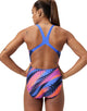 Speedo - Allover Digital Powerback Swimsuit - Blue/Multi - Model Front